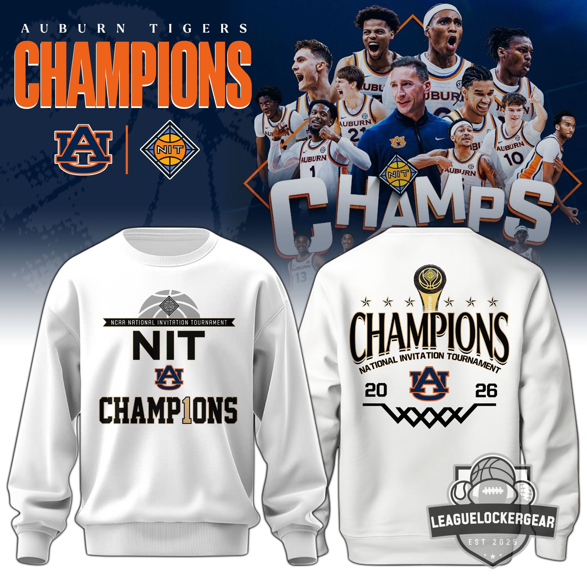 Auburn Tigers 2026 NIT National Invitation Tournament Champions Sweatshirt