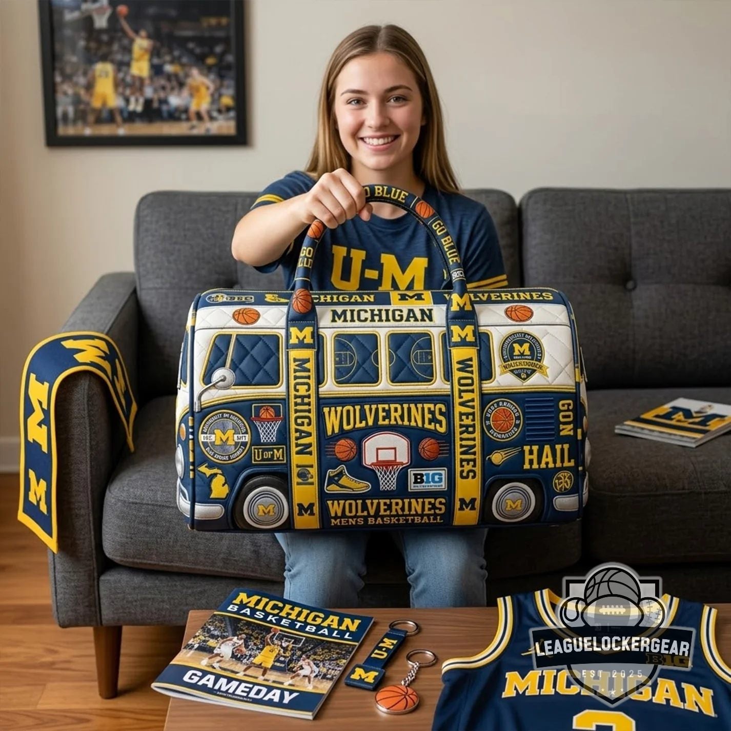Michigan Wolverines Men’s Basketball Duffle Bag
