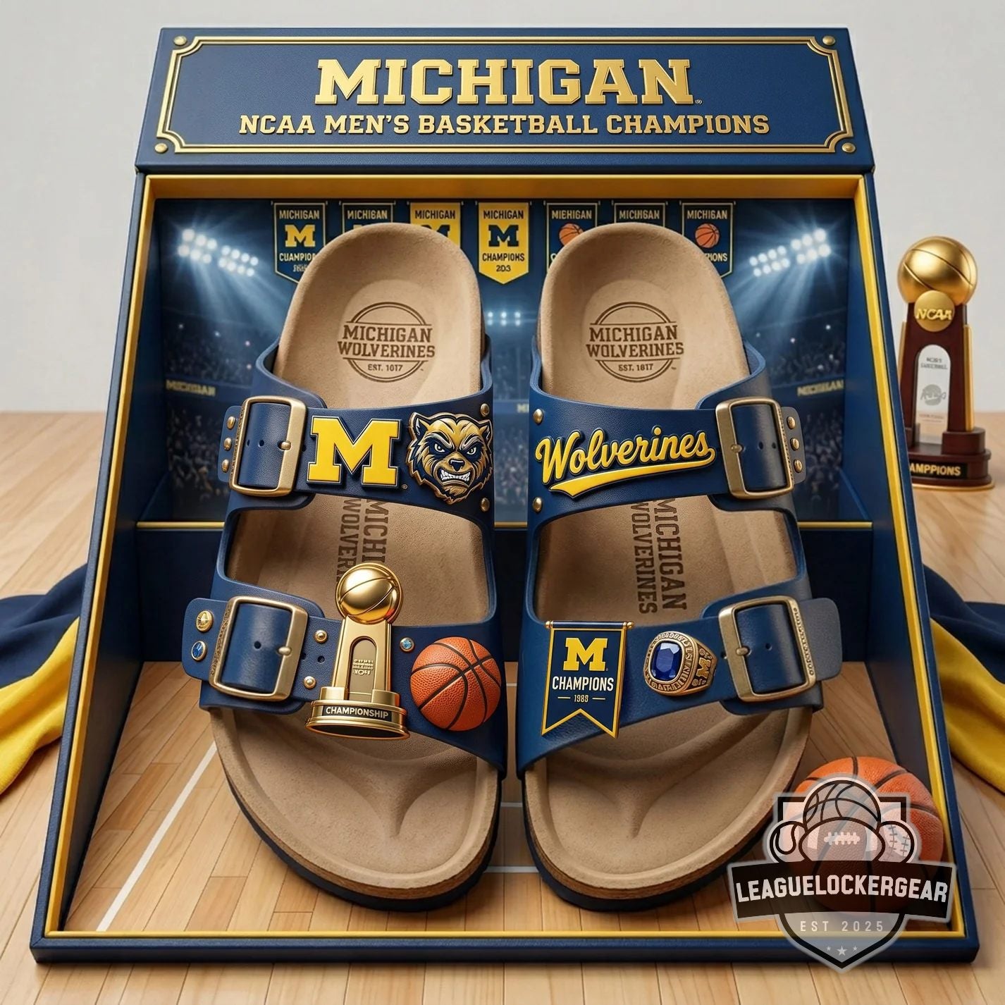 Michigan Wolverines NCAA Men’s Basketball Champions Sandals