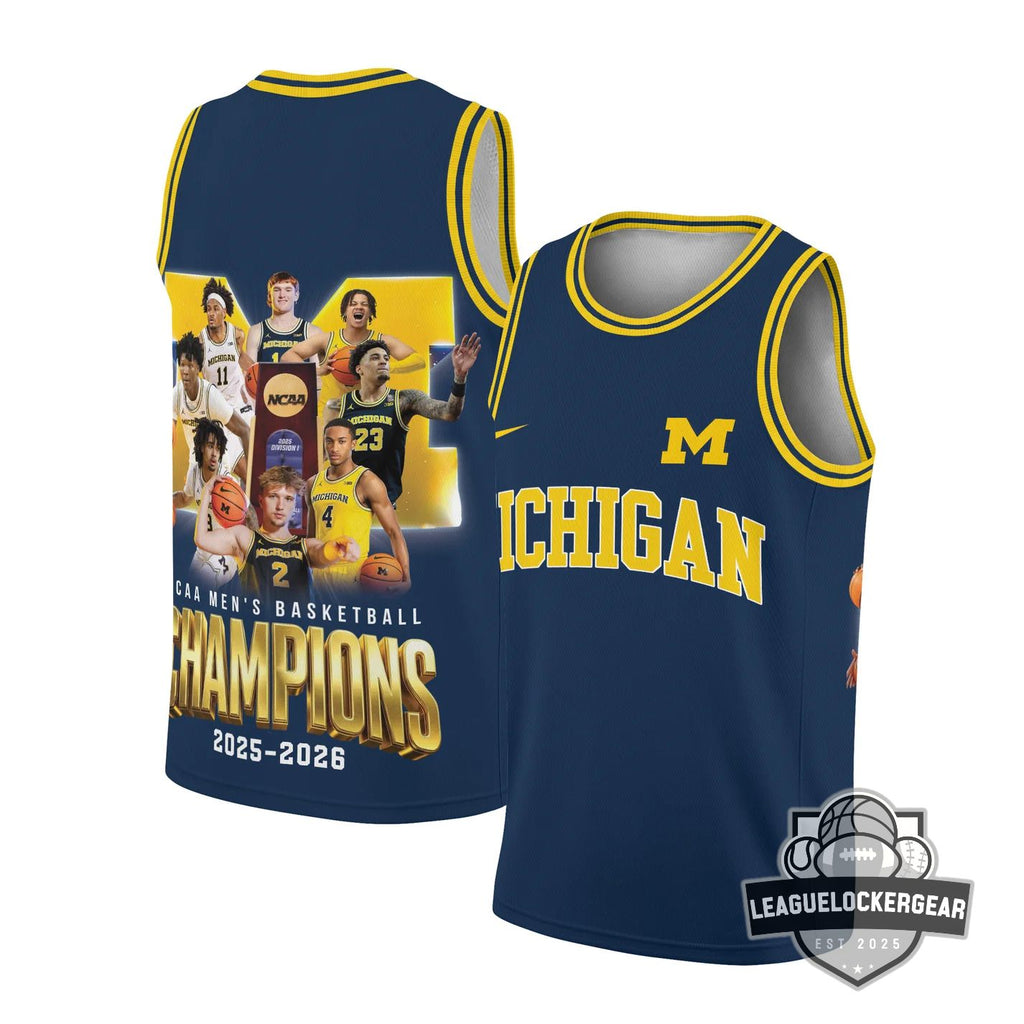 Michigan Wolverines NCAA Men’s Basketball Champions 2025-2026 Basketball Jersey