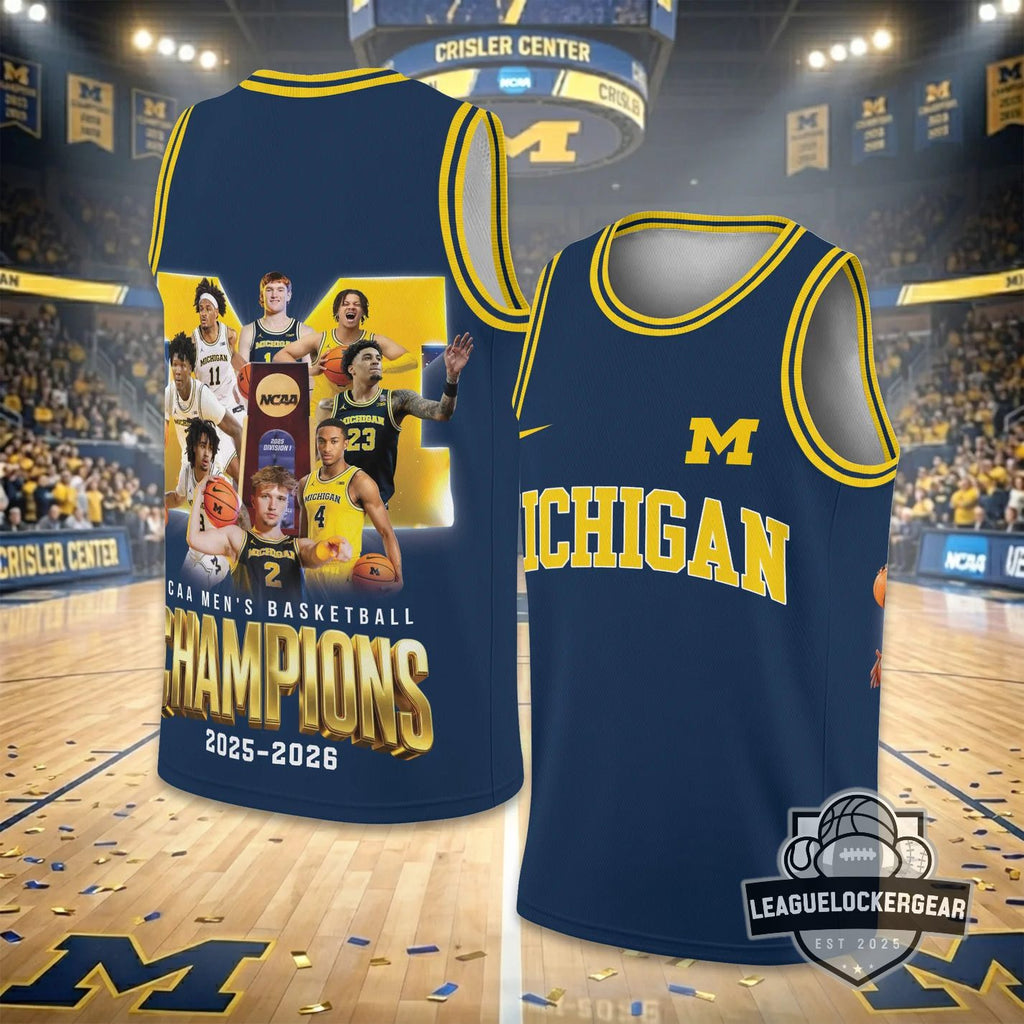 Michigan Wolverines NCAA Men’s Basketball Champions 2025-2026 Basketball Jersey