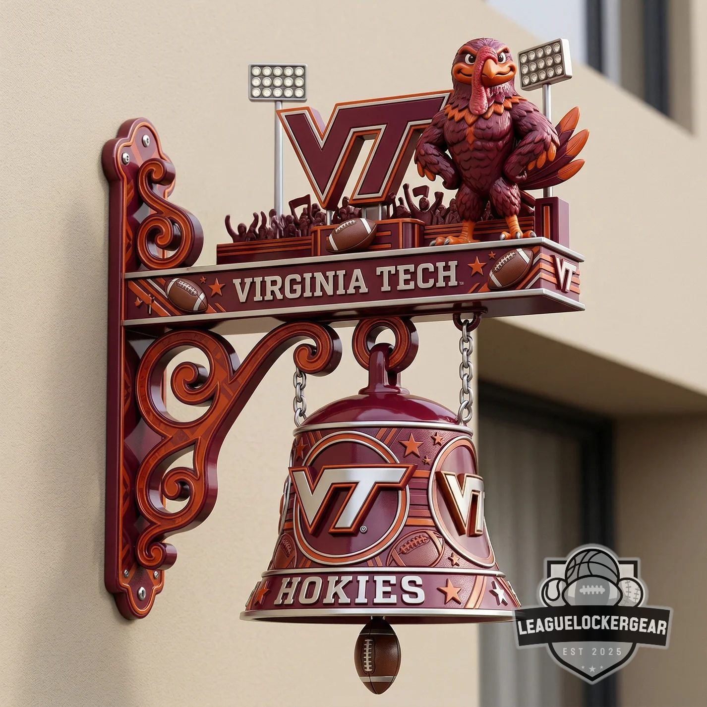 Virginia Tech Hokies HokieBird Mascot Football Welcome Bell