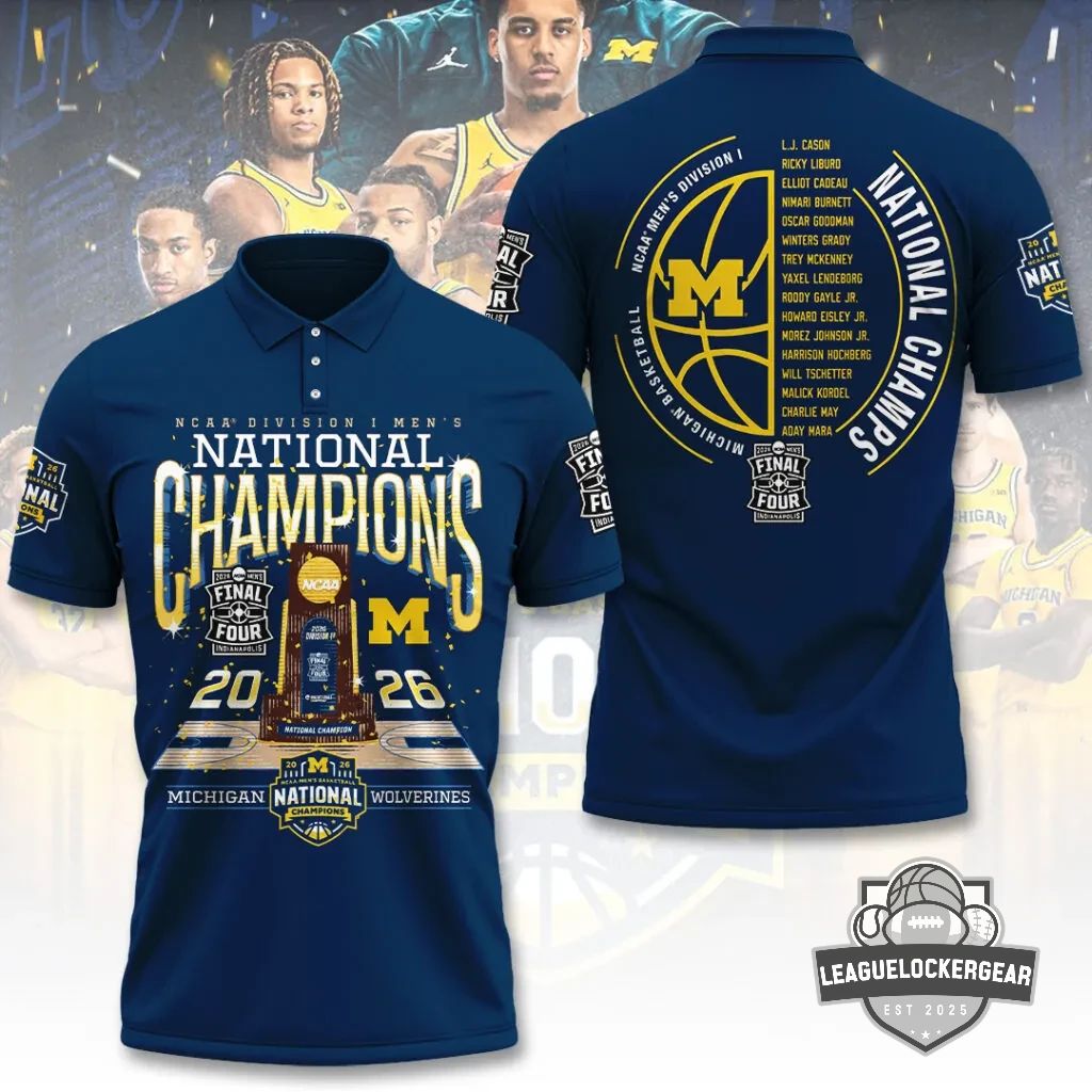 Michigan Wolverines 2026 NCAA Men’s Basketball National Champions Polo Shirt