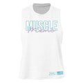 Women's Muscle Mami Racerback Cropped Tank - White