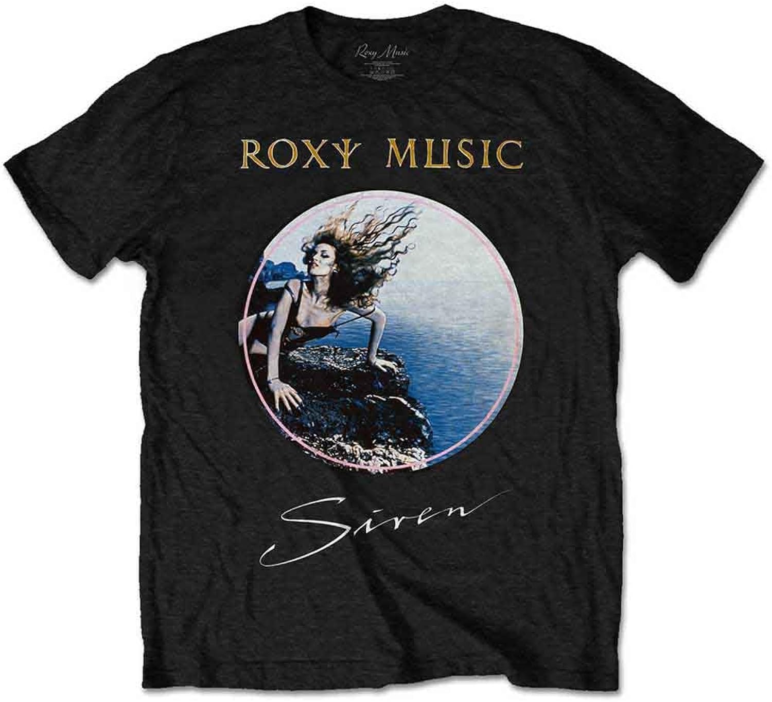 Roxy Music T Shirt Siren Band Logo Mens Black