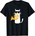 Cat French Horn Funny Cat Lover T-Shirt