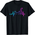 Heartbeat cat Lover Animal Silhouette Cute T-Shirt