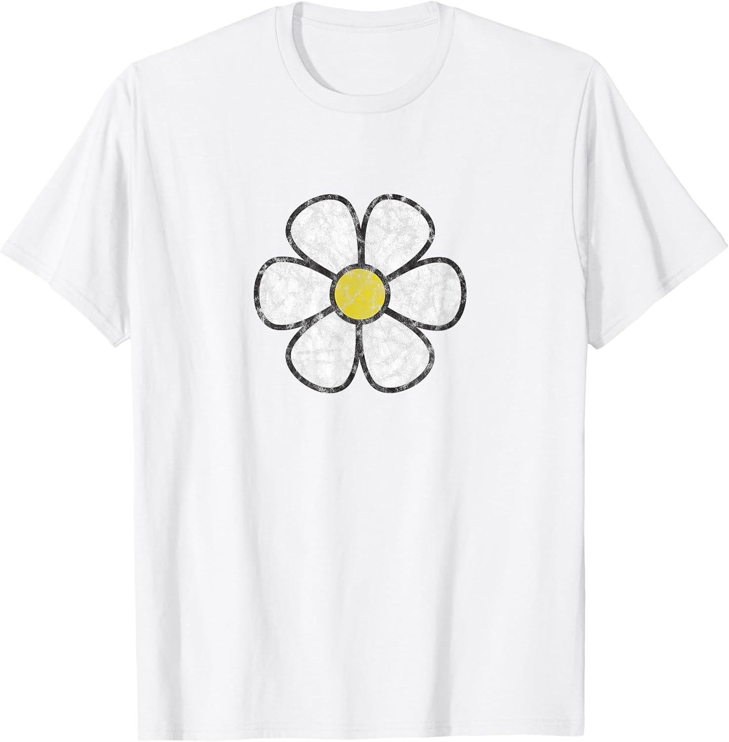 Hippie Daisy Flower Vintage Graphic Effect T-Shirt