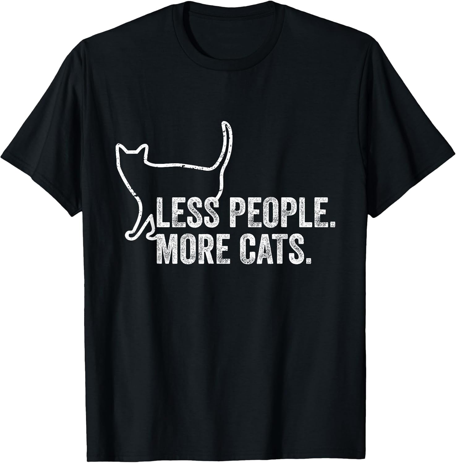 Girls Womens Funny Cat Owner Less People More Cats T-Shirt