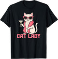 Cat Lady Design – Funny Glam-Cat with Sunglasses & Cocktail T-Shirt