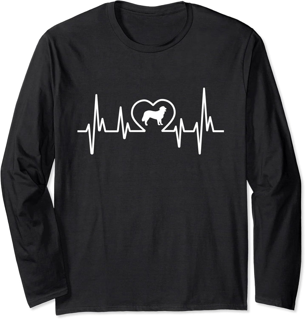 Golden Retriever Heartbeat - Dog Owner Canine Lover Long Sleeve T-Shirt