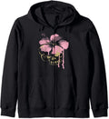 Skull With Flower Hoodie Skull Pink Flower Graphic Zip