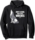 Wolf Tribal Hoodie Just A Girl Who Loves Wolves Mom Funny