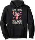 Cute Tarantula Spider Just A Girl Who Loves Tarantula Bug Insect Flower Pullover Hoodie
