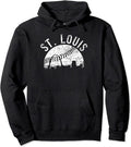 Mens Vintage St Louis Skyline Womens STL Baseball Pullover Hoodie
