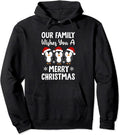 Christmas Penguin Hoodie Our Family Wishes You A Merry Christmas Penguin Santa Hat Pullover