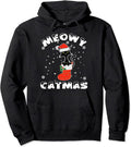 Black Cat Christmas Lights Merry Meowy Catmas 2021 Pullover Hoodie