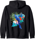 Watercolor Splash Hoodie Floral parrot colorful flowers parrot