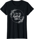 I Can Do Hard Things Unisex Adult Gym Workout Motivation T-Shirt Black X-Small