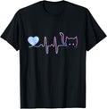 Heartbeat Cat Lover Shirt for Women Animal Cute Cat T-Shirt