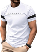 Men's Short Sleeve Graphic Tees Letter Print Tee Crew Neck Tops Summer Muscle T Shirts