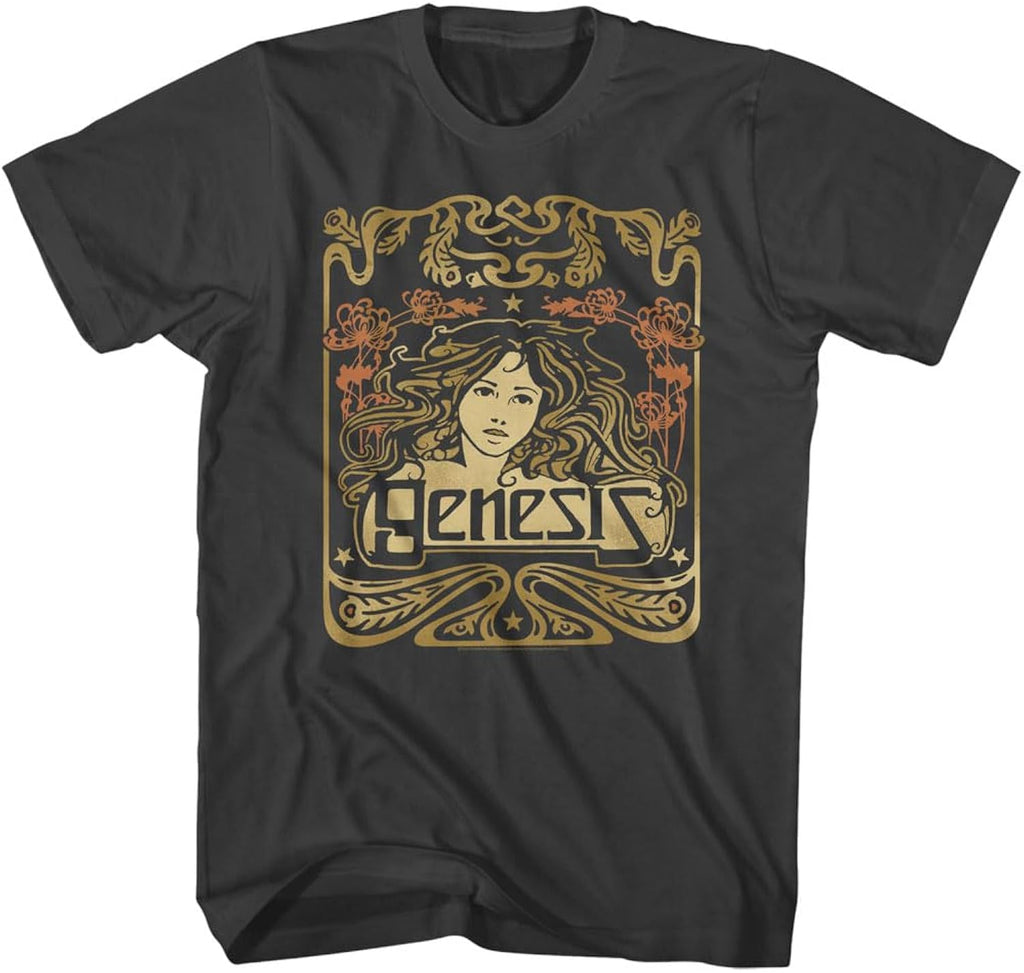 Genesis Band Art Nouveau Style Print Adult Short Sleeve T Shirt 80s Music Vintage Style Graphic Tees