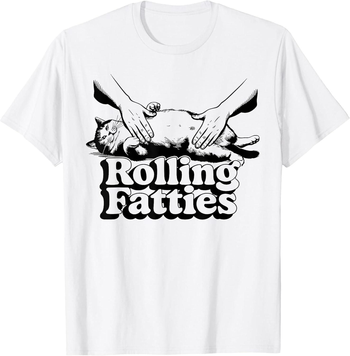 Rolling Fatties cat funny cute cat lover Kitten Owner retro T-Shirt