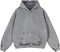 Mens Oversized Hoodies Pullover Women Fall Acid Wash Plain Preppy Hoodie Streetwear Cotton Vintage Hooded Sweatshirt