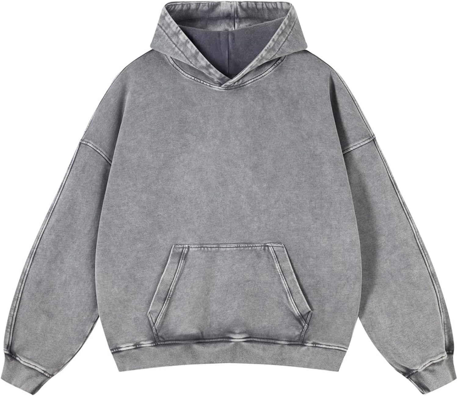 Mens Oversized Hoodies Pullover Women Fall Acid Wash Plain Preppy Hoodie Streetwear Cotton Vintage Hooded Sweatshirt