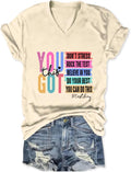 Teacher Shirts Women You Got This Graphic TES Test Day T-Shirt Motivational Short Sleeve Teach Life V Neck Tops