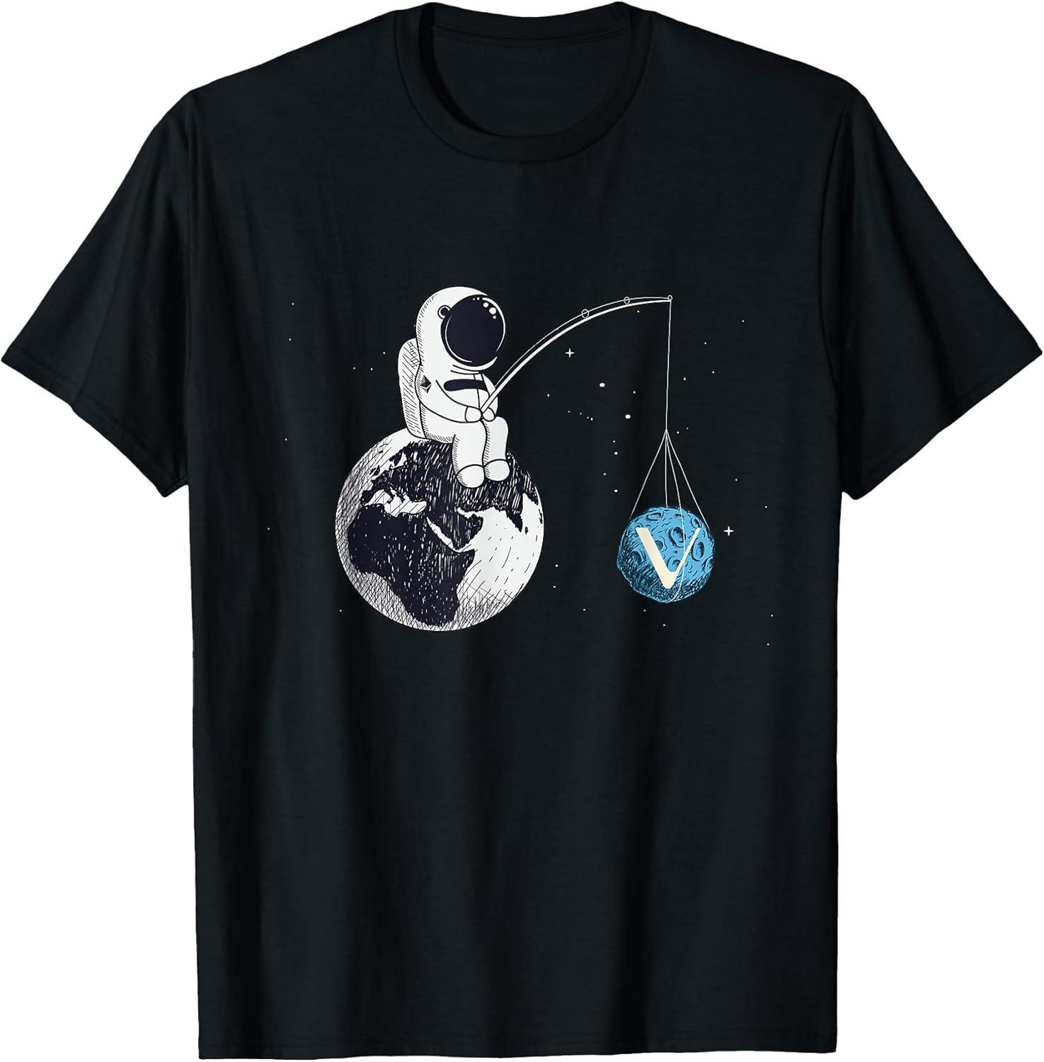 Astronaut Fishing The Vechain Logo Crypto Moon