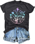 We're All Mad Here Shirt Women Magical Graphic Tees Cute Vacation Tops Casual Short Sleeve Shirts
