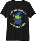 Humor Tee Off To Commit Shenanigans Frog Wizard