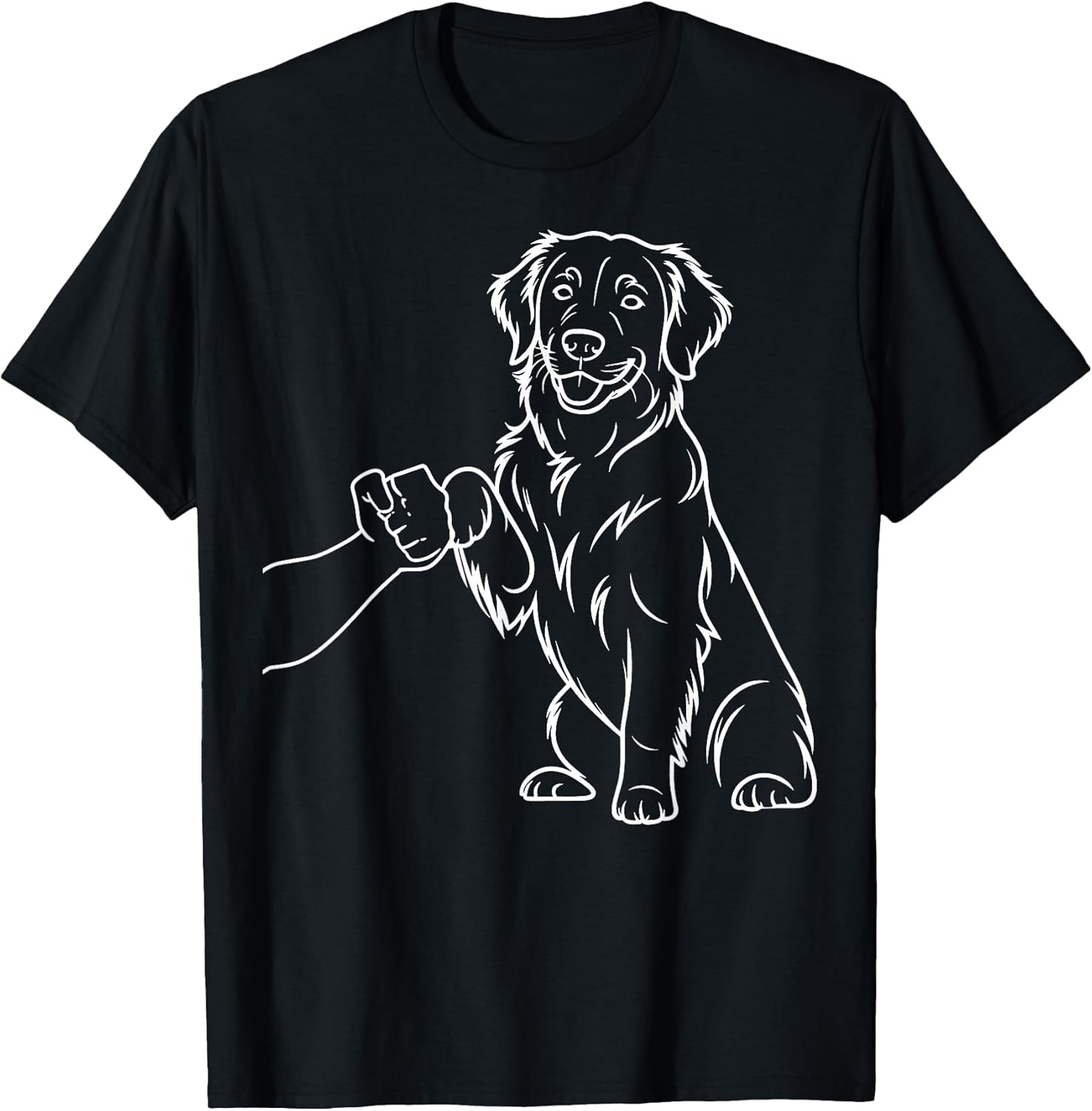 Human and Dog Paw Fist Bump Dog Lover Golden Retriever T-Shirt