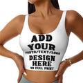 Custom Fitted Casual Crop Tank Tops for Women Personalized Sport Bra with Photo Text