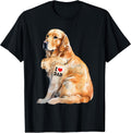 I Love Dad - Patriotic Golden Retriever Canine Dog Lover T-Shirt