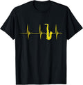 Saxophone Heartbeat Alto Sax EKG Pulseline Jazz Band T-Shirt T-Shirt