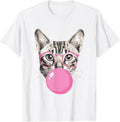 Bengal Cat with Glasses & Pink Bubble Gum,Bengal Cat Lover T-Shirt