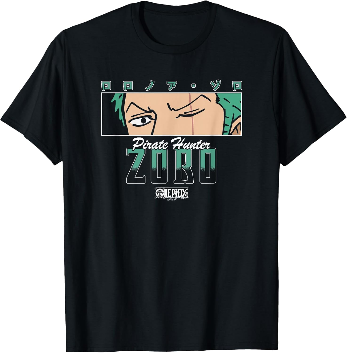 Anime Pirate Hunter Zoro Eyes with Kanji T-Shirt