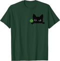 St Patrick's Day Cat Cute Kitten Black Cats Shamrock Clover Men Women Kids T-Shirt
