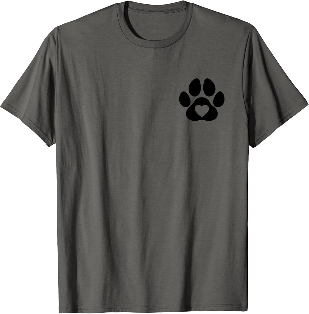 Minimalist Paw Heart Dog Love, Dogs Lovers Dog dad Dog mom T-Shirt