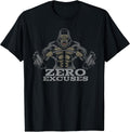 Fitness Weightlifting Gorilla No Excuses T-Shirt Small