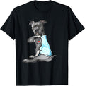I Love Mom Tattoo Pitbull Dog Lovers Funny Mother's Day T-Shirt