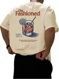 Men's Graphic Tees Letter Print Short Sleeve Vintage Aesthetic T Shirt Summer Tops Streetwear