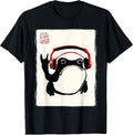 Funny Grumpy Frog Rock Music Band Kawaii Sumi-e Japanese T-Shirt