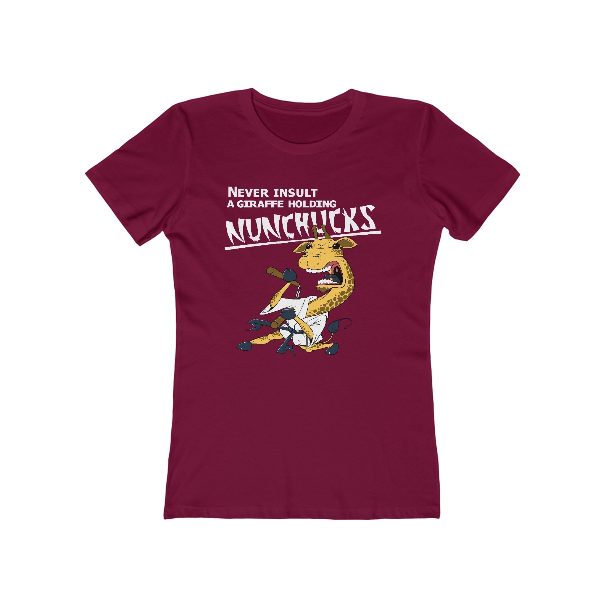 Never Insult A Giraffe Holding Nunchucks - Women’s T-Shirt