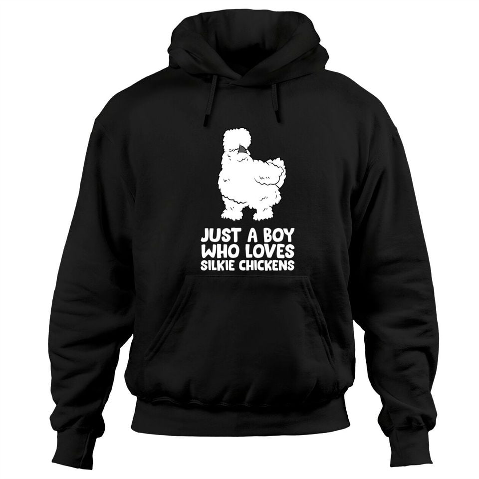 Just a Boy Who Loves Silkie Chickens Pullover Hoodie