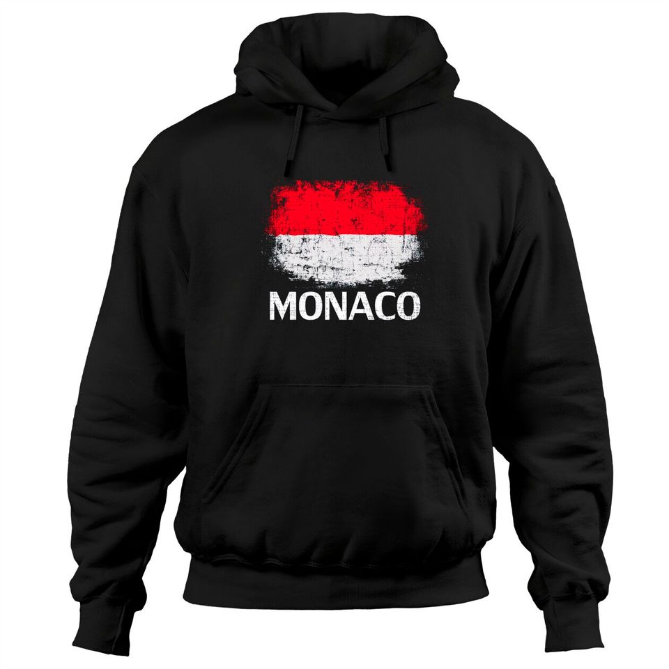 Vintage Monaco Flag Gift Pullover Hoodie