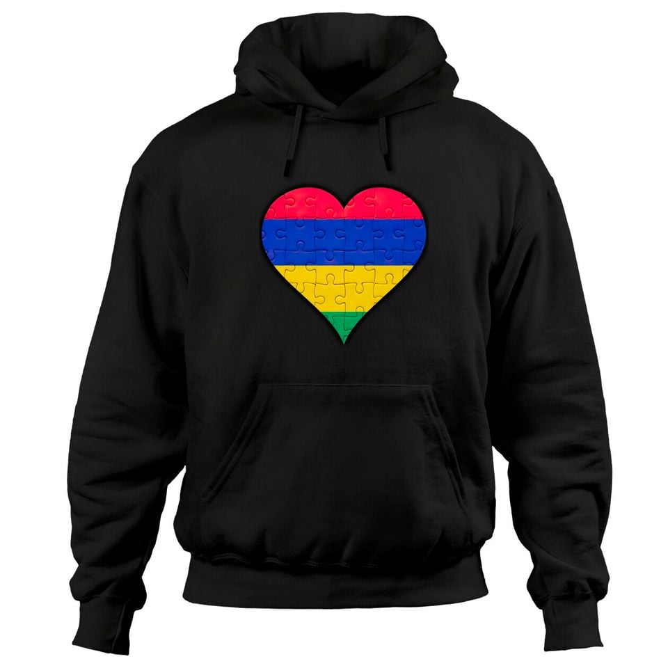 Mauritius Mauritian Flag Heart Pullover Hoodie