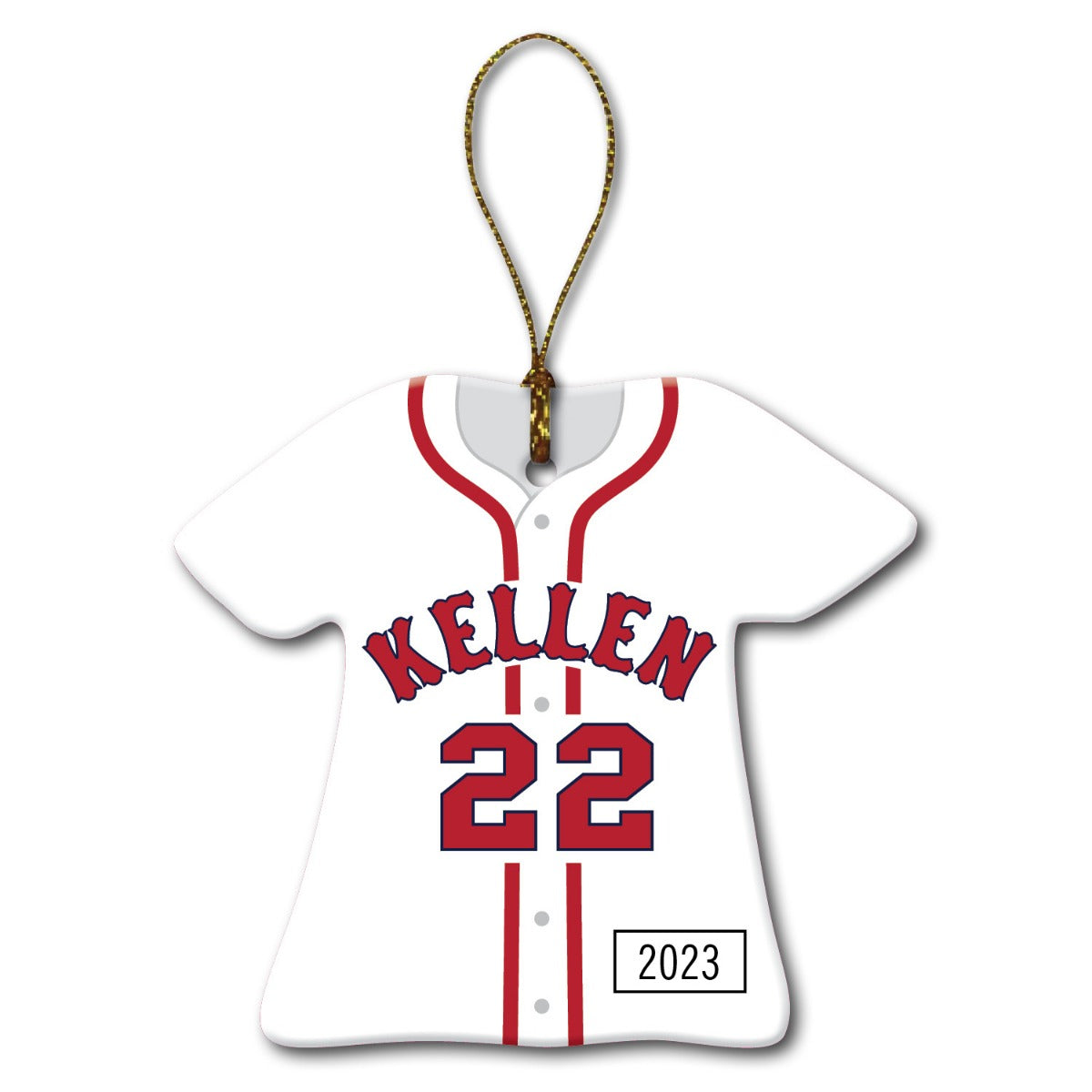 Red Baseball Jersey Personalized Ornament